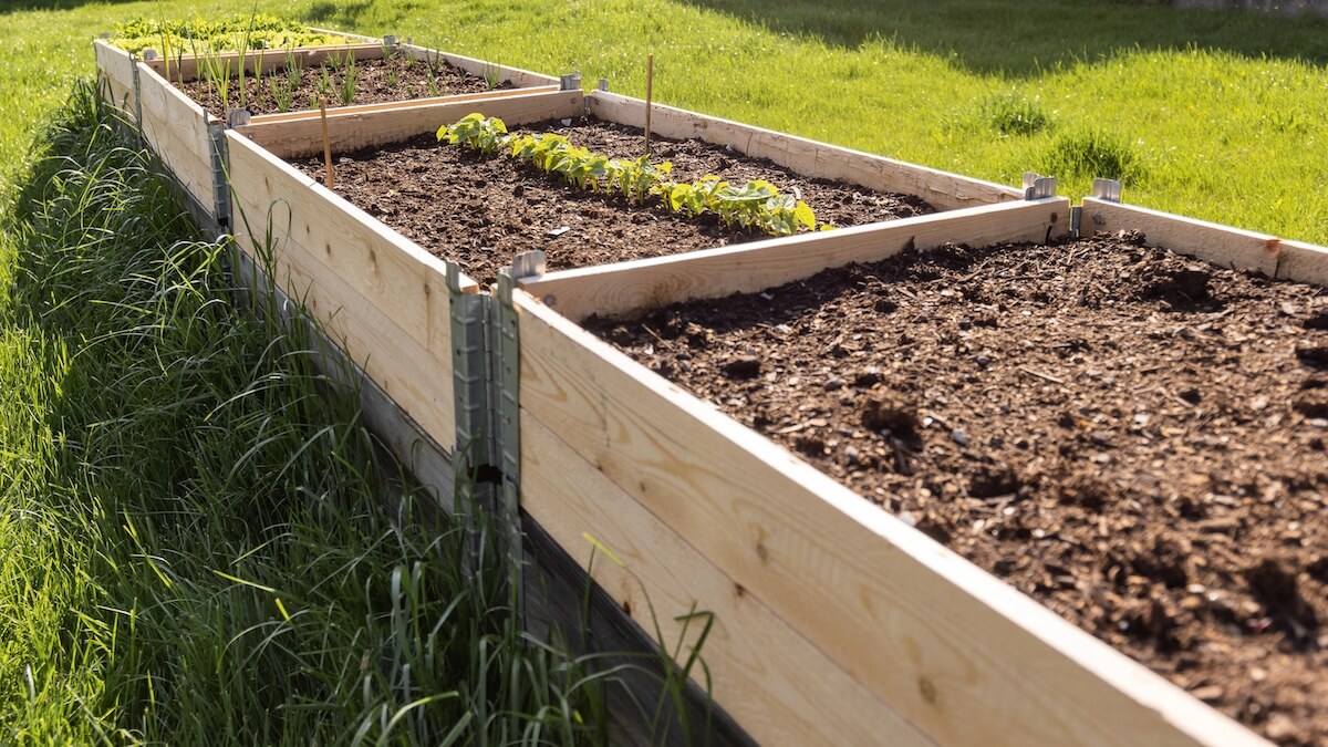 Raised Bed For Planting Vegetables Filled with Soil Volume Calculator