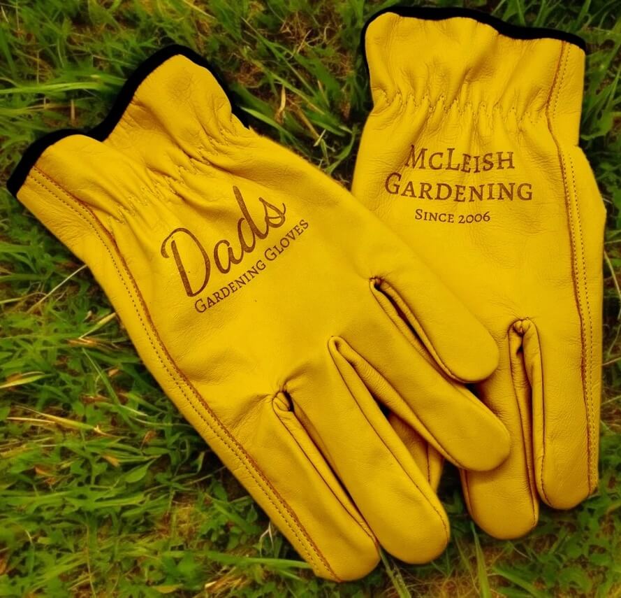 Custom Engraved Leather Gardening Gloves